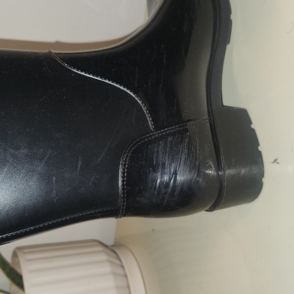 Sam Edelman Sydney Black Glossy & Matte Tall Rain Boots Woman's Size 7 - Picture 5 of 6